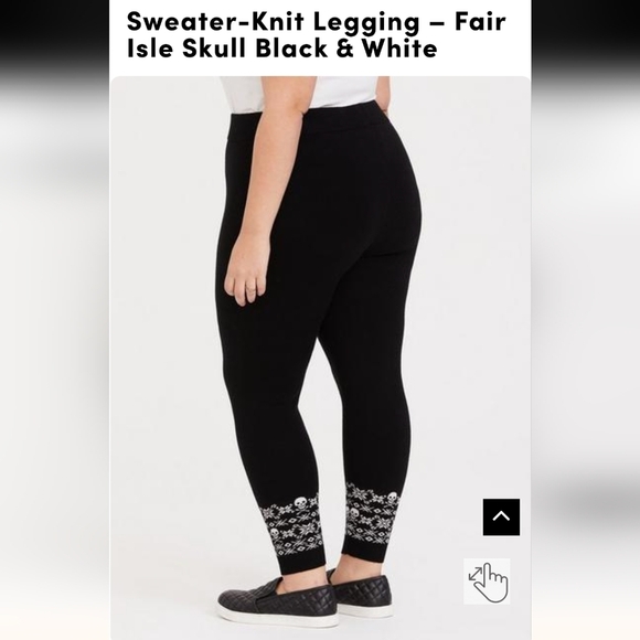 Torrid Sweater-Knit Legging – Fair Isle Skull Blue/Black & White, plus size 1x - Picture 1 of 9